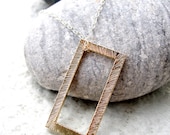 Gold Geometric Necklace Rectangle Pendant Necklace Gold Pendant Necklace Sterling Silver Necklace