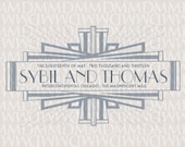 Marquee 1920s Art Deco Monogram Custom Wedding Logo
