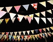 Vintage Paper Garland - Paper Bunting - Upcycled Streamers Banner - Romantic Home Decor