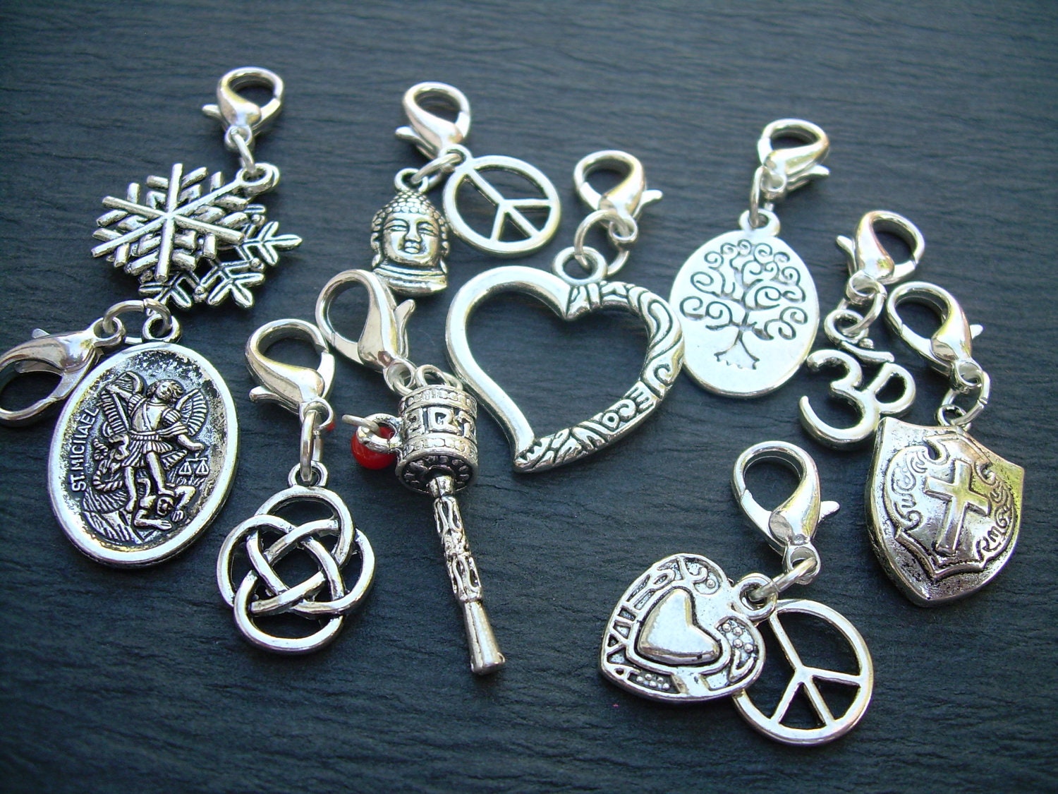 Lobster Clasp Charms, 3 for 11.99 , Pendants,  Assorted  Three Pieces, Mens Jewelry, Womens Jewelry,
