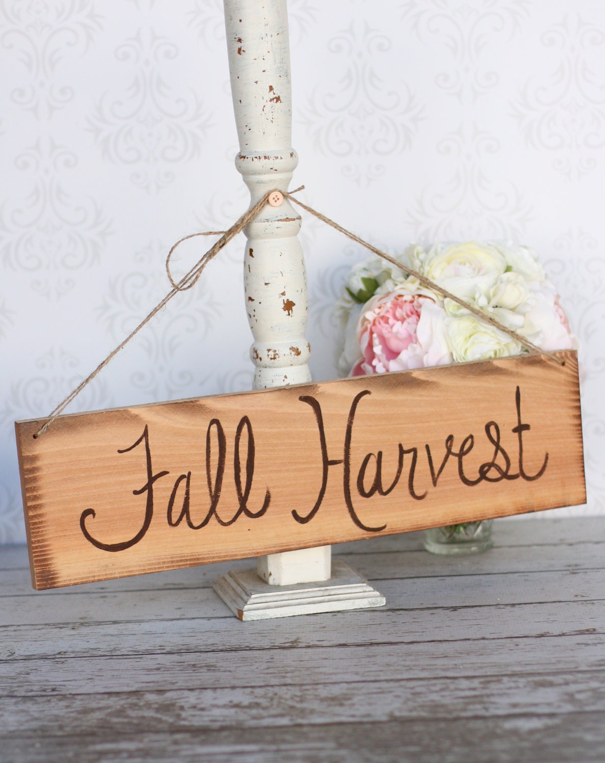 Fall Harvest Rustic Chic Autumn Sign Home Decor