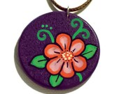 Unique Hand Painted Art Pendant Necklace