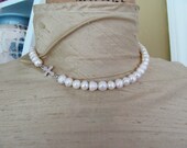 Sideways Cross in Sterling and Freshwater Pearl