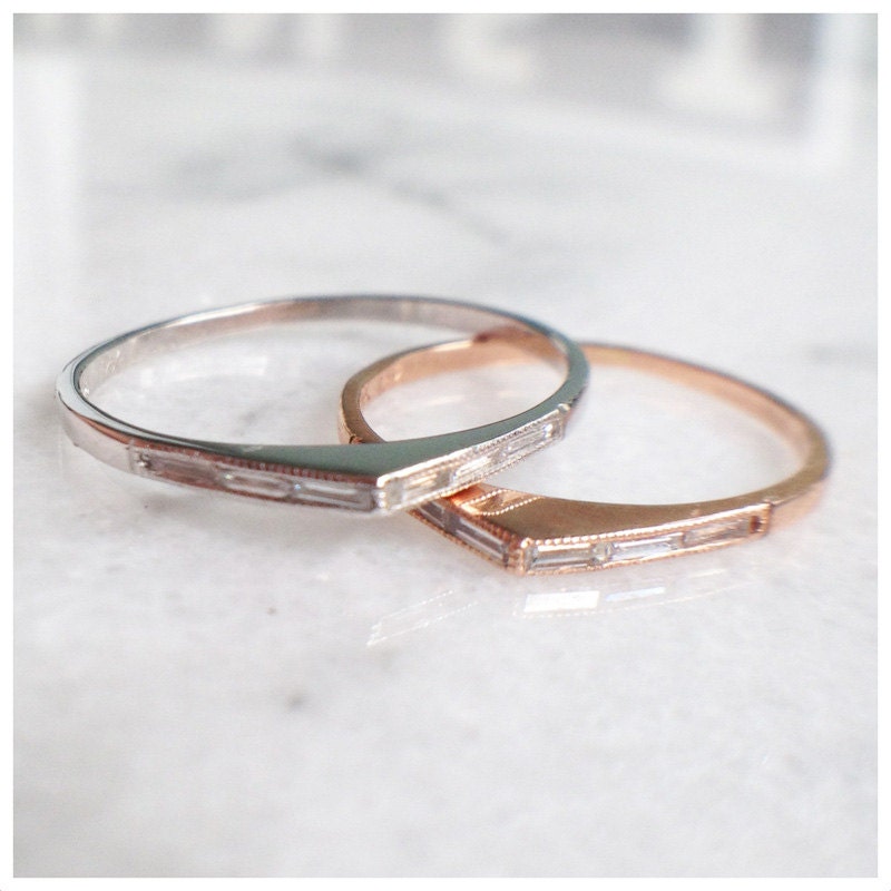 Thin Bateau Ring- 14k