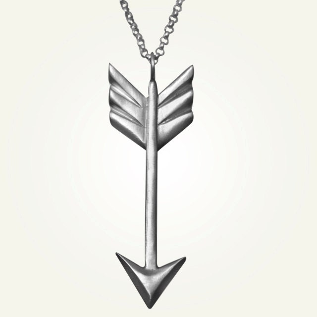 Arrow Necklace, Sterling Silver, Handcrafted, Tribal, Arrows, Geometric, Chevron, Cupid, Triangle, Longer Chain.