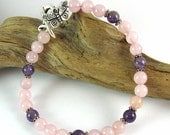 Butterfly Fertility Bracelet - Rose Quartz & Amethyst
