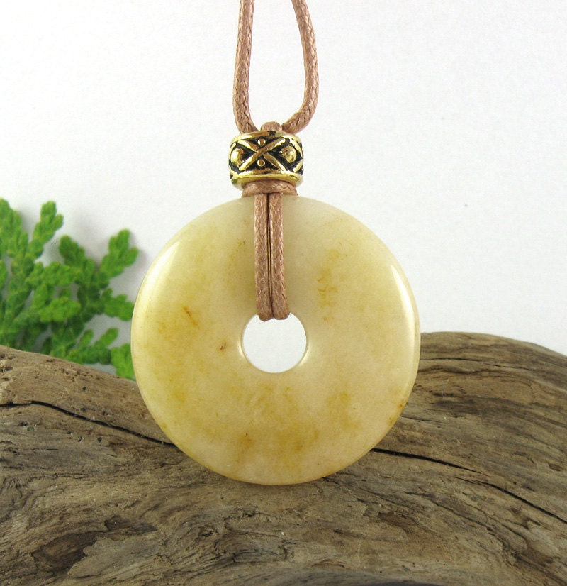 Milk & Honey Nursing Necklace - 30mm Honey Jade Nursing Mom Necklace