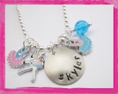 Hand Stamped Charm Necklace - TINY DANCER Ballet Necklace for Children
