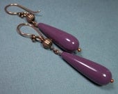 Greta Plum Purple and Copper Earrings