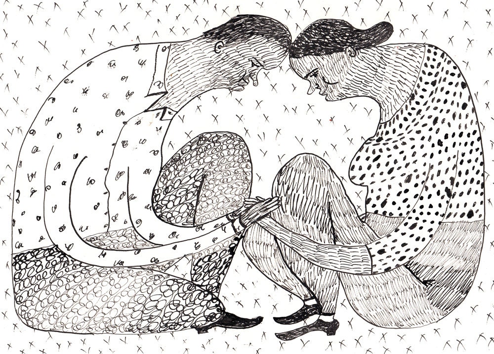 Love Forever / ORIGINAL ILLUSTRATION / ink drawing