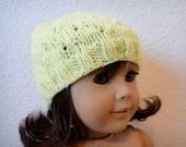 American Girl Doll Hat Beanie Knit Yellow Texture