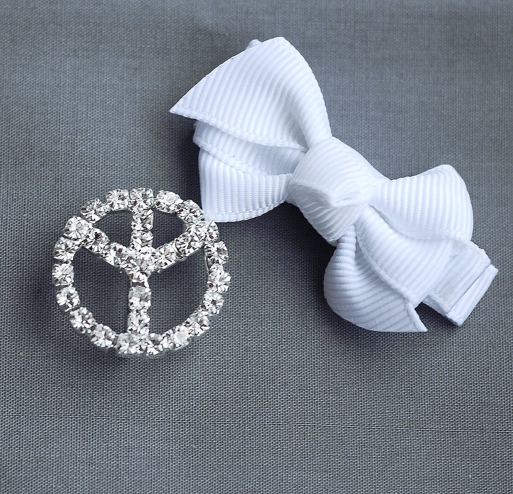 10 Rhinestone Buckle Diamante Crystal Slider 24mm Round Peace Sign Wedding Invitation Scrapbooking Pillow Napkin Ring BK014