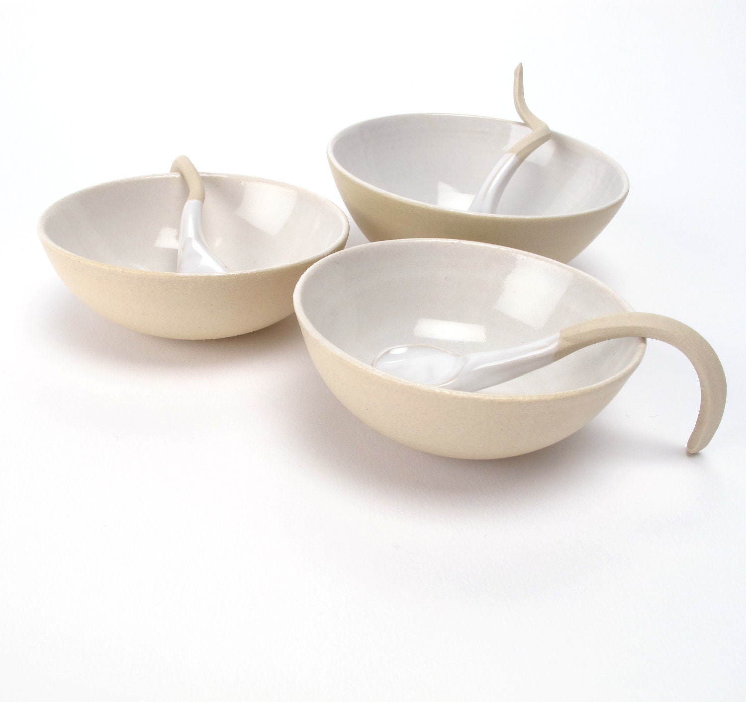 Small nesting bowls with funky Tingle Tangle Spoons for tapas, herbs or finger food