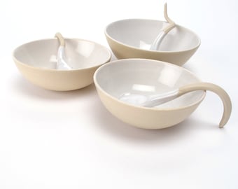 Small nesting bowls with funky Tingle Tangle Spoons for tapas, herbs or finger food