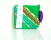 Rick Rack Pouch - GREEN ENVY - Zippered