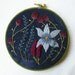 Wild Garden - Hand Embroidered Floral Wall Hanging in Blues, Pinks and Plums