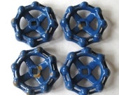 vintage faucet handles, garden faucet handles, valve handles, spigot handles,  faucet knob, blue, group 160