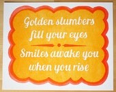 Golden Slumbers Beatles Nursery Print