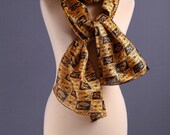 Extra Large Silk Scarf / Historic Print / Recycled from Indian Sari