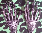 Antique Silver Skeleton Hand Charms, set of 2.