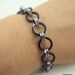 Unisex Japanese Weave Black and Silver Aluminum Bracelet, Chainmaille Bracelet, Chainmail Bracelet, Square Rings