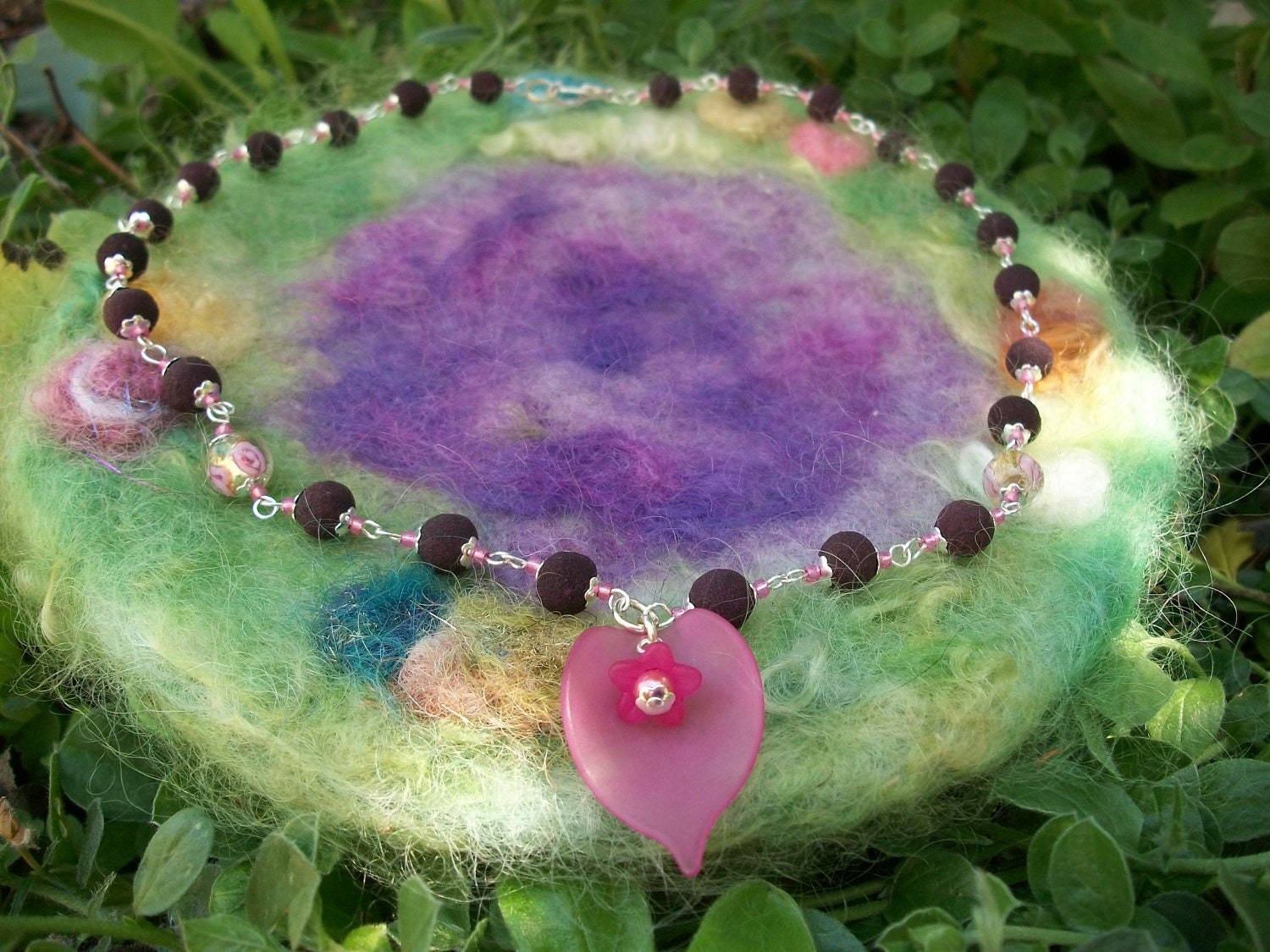 Rose Petal Beaded Necklace