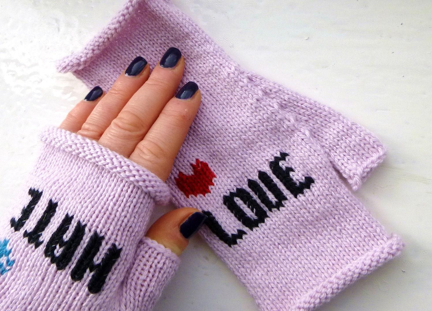 Fingerless Gloves - LOVE & HATE - Knuckle Tattoo - Valentines Day - Anti Valentine - Valentine's - Love Heart - Loveheart - Girlfriend