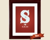 Vintage Boy Gingham 8x10 Print