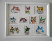 Framed Cat Art Print Street Cats 3