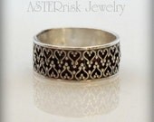 Ring - Sterling Silver Ring Band Lacey Wedding