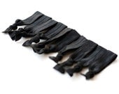 The Pitch Black Package - 10 Black Dark Elastic Solid Color Hair Ties that Double as Bracelets by Mane Message on Etsy