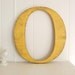 wall decoration signage rustic initial wood letter O - cottage chic - earth yellow