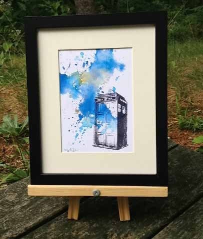 Doctor Who Tardis Watercolor Painting - 5 X 7 in. print Buy Three 5 X 7 prints, and receive one for free