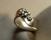 Flowers silver ring, metalwork ring, handmade, natual, OOAK Jewelry