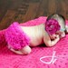 Hot Pink Chiffon Ruffle Bum Baby BLOOMER Diaper Cover and Baby Girl Headband - Photo Prop -MY2Lilpixies