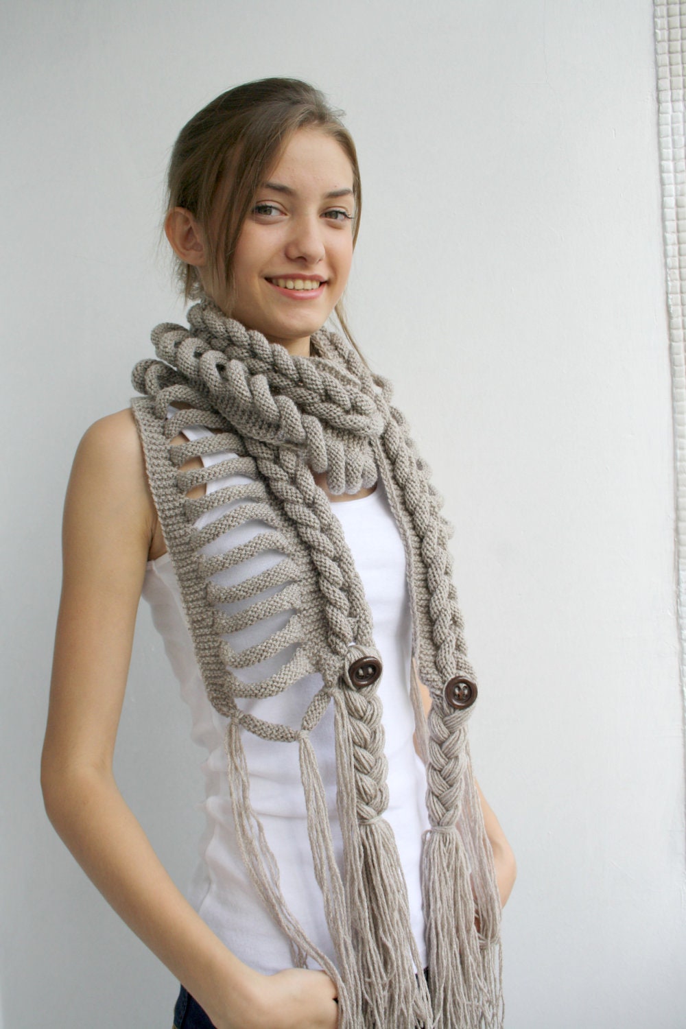 Free SHIPPING Milky Brown Wool  Scarf perfect Gift  For Women For Girl Friend Mothers Day Gift Under75