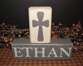 Custom Personalized Name primitive wood blocks