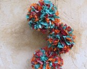 Fabric pom poms --- Set of 3 --- baby room decor --- wedding decor --- Tagt team