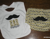 Mustache "Lil Mister" Bib and Diaper Cover