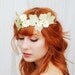 Wedding circlet, daisy flower crown, vintage wedding hair accessories - Meadow