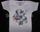 Tattoo Sparrow rose onesie