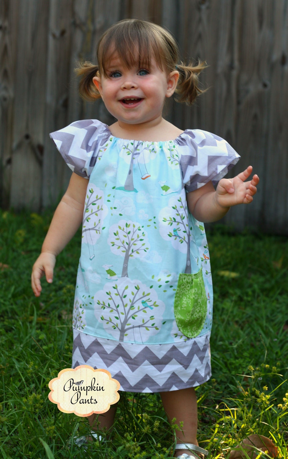 New Backyard Whimsy Peasant Dress with Flutter Sleeves and Pocket