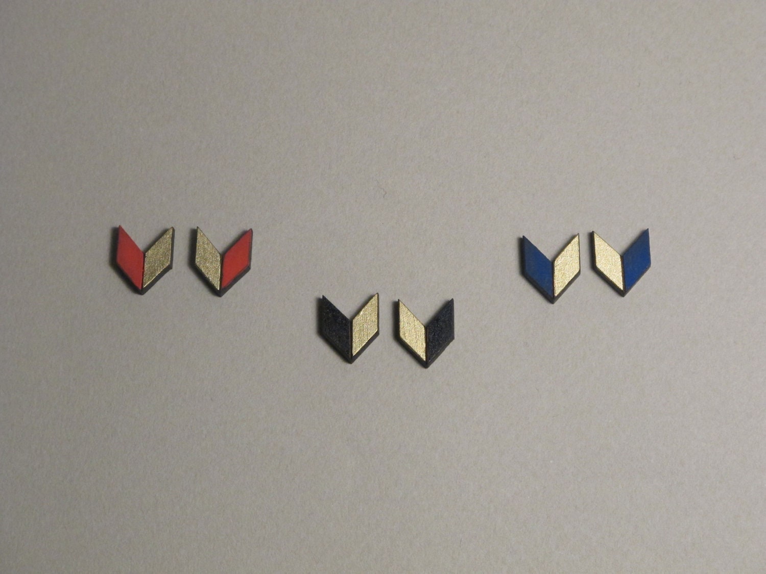 Pilot Studs - Gold & Black Earrings