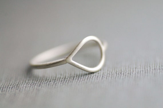 Satin Teardrop Sterling Silver Ring in Your Size