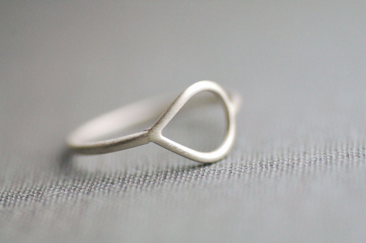 Satin Teardrop Sterling Silver Ring in Your Size
