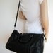 Leather duffle medium black--handmade Leather bag Messenger Diaper bag Shoulder bag Tote Handbag Hip bag Carryon Women
