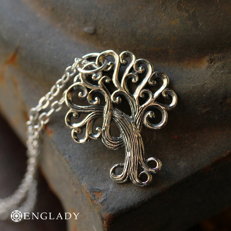 Whimsical Tree of Life Sterling Silver Necklace
