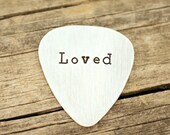 Guitar Pick Aluminum Hand Stamped Personalized and custom gift for musician, fathers day
