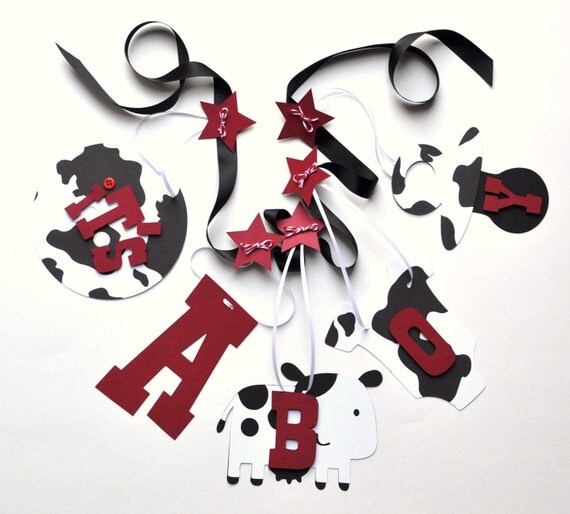 Cowboy baby shower decorations red and black It's a boy banner by ParkersPrints on Etsy Il_570xn