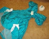 Burlesque old west saloon dance hall showgirl teal dress COSTUME womens 8 10 Halloween